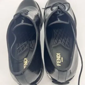 Fendi FF Vernice Chain Link Lace-Up Oxfords Black Men’s Size 7 Fendi | Shoes | Fendiff Vernice Chain Link Laceup Oxfords  main image 3